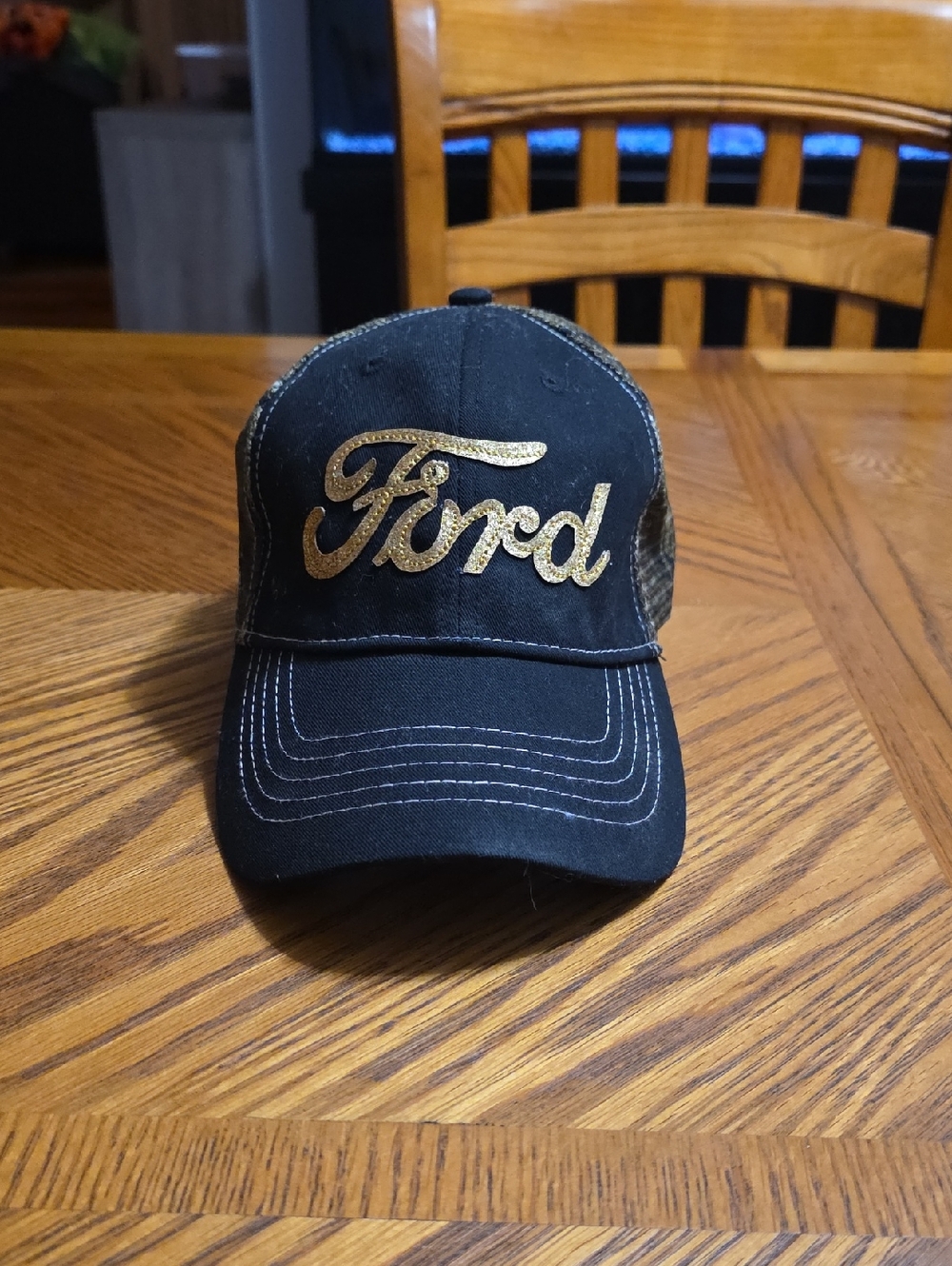 Ford Black Cap with Gold Script Emblem